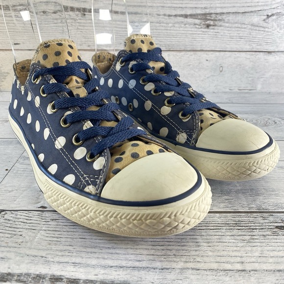 Converse Shoes - Converse Shoes Womens 7 Multicolor Polkadot Chuck Taylor All Star Double Tongue